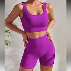 SHEIN Purple Athletic Set